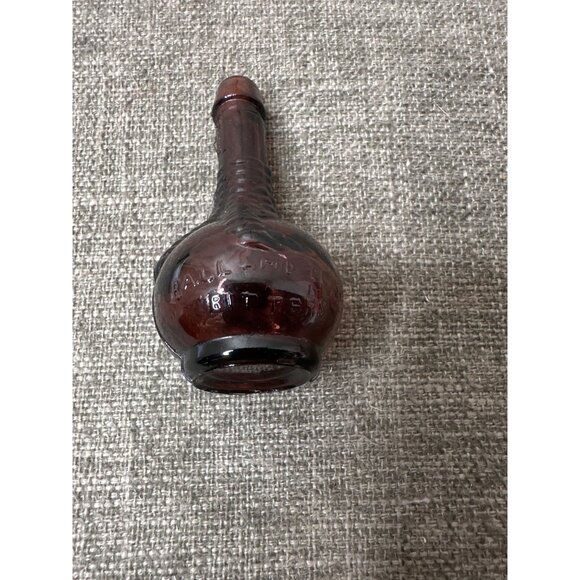 Vintage Ball and Claw Bitters Brown Amber Glass Bottle Vase Rustic Collectible - Picture 4 of 7